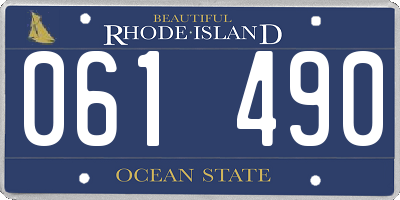 RI license plate 061490