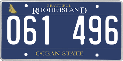 RI license plate 061496