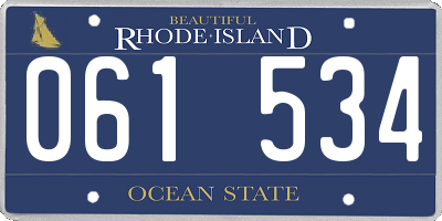 RI license plate 061534