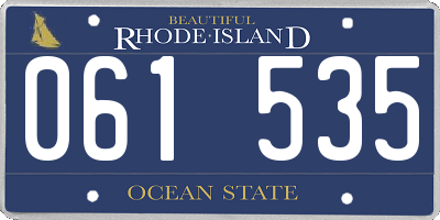RI license plate 061535