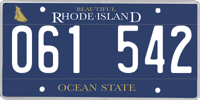RI license plate 061542
