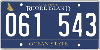 RI license plate 061543