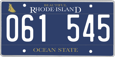 RI license plate 061545