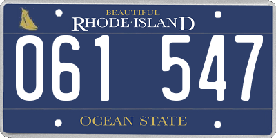 RI license plate 061547