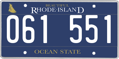 RI license plate 061551