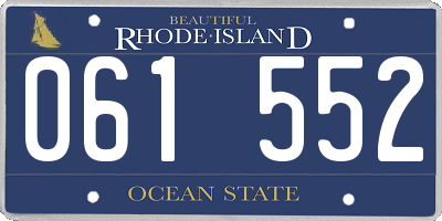 RI license plate 061552