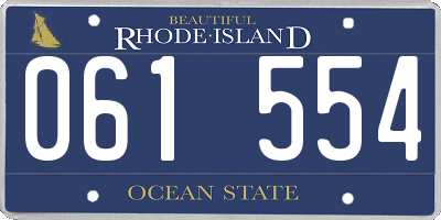 RI license plate 061554