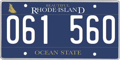 RI license plate 061560