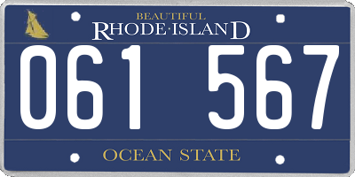 RI license plate 061567