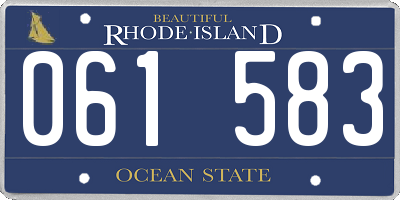 RI license plate 061583