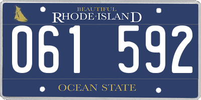 RI license plate 061592