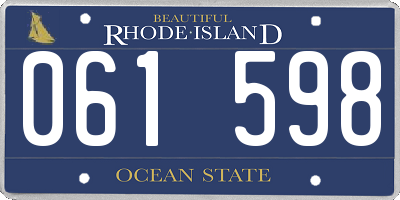 RI license plate 061598