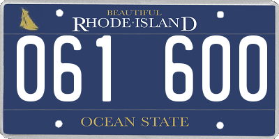 RI license plate 061600