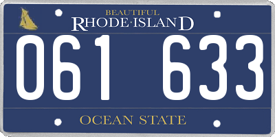 RI license plate 061633