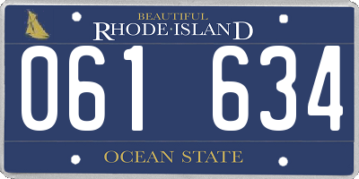 RI license plate 061634