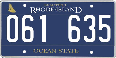RI license plate 061635
