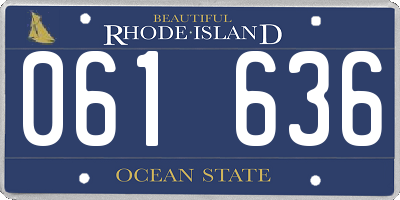 RI license plate 061636