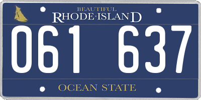RI license plate 061637