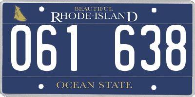 RI license plate 061638