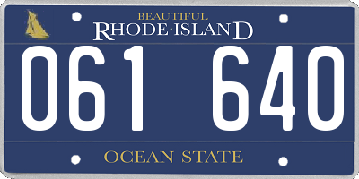 RI license plate 061640