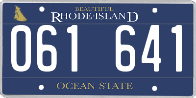 RI license plate 061641