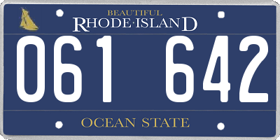 RI license plate 061642