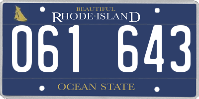 RI license plate 061643
