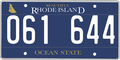 RI license plate 061644