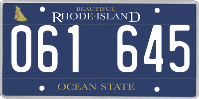 RI license plate 061645