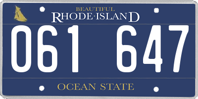 RI license plate 061647