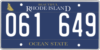 RI license plate 061649