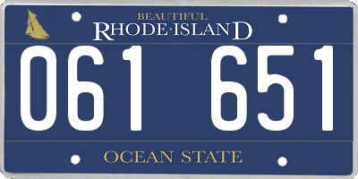 RI license plate 061651