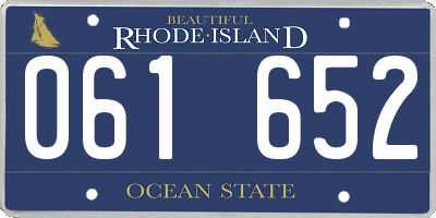 RI license plate 061652