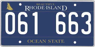 RI license plate 061663
