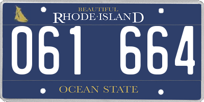 RI license plate 061664
