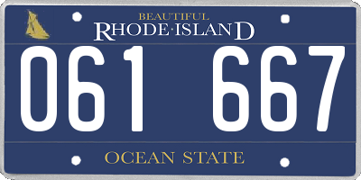 RI license plate 061667