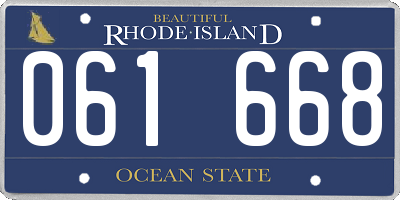 RI license plate 061668