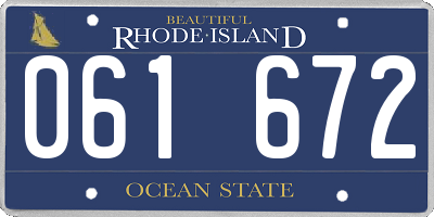 RI license plate 061672