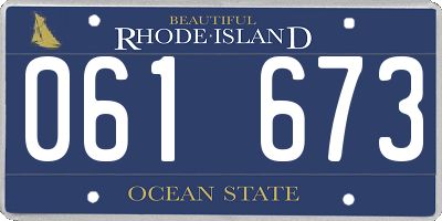 RI license plate 061673