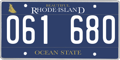 RI license plate 061680