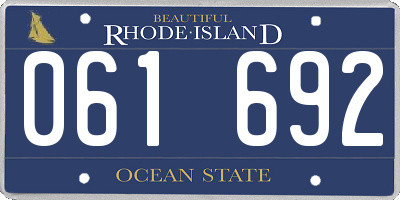 RI license plate 061692
