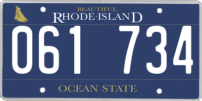 RI license plate 061734