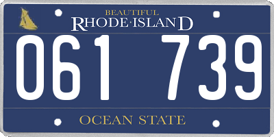 RI license plate 061739
