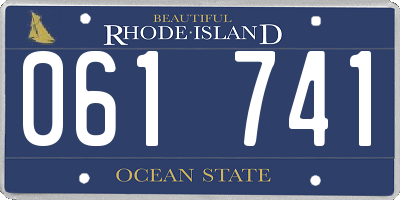 RI license plate 061741