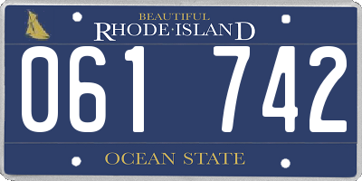 RI license plate 061742