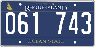 RI license plate 061743