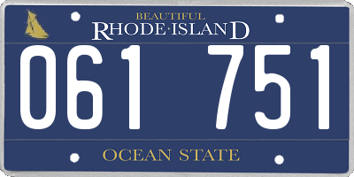 RI license plate 061751