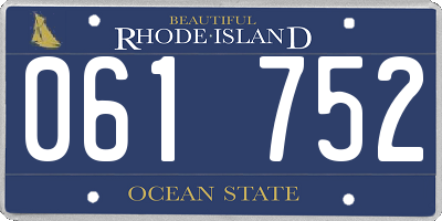 RI license plate 061752