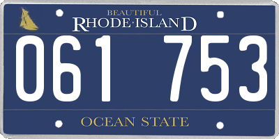 RI license plate 061753