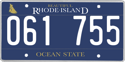 RI license plate 061755